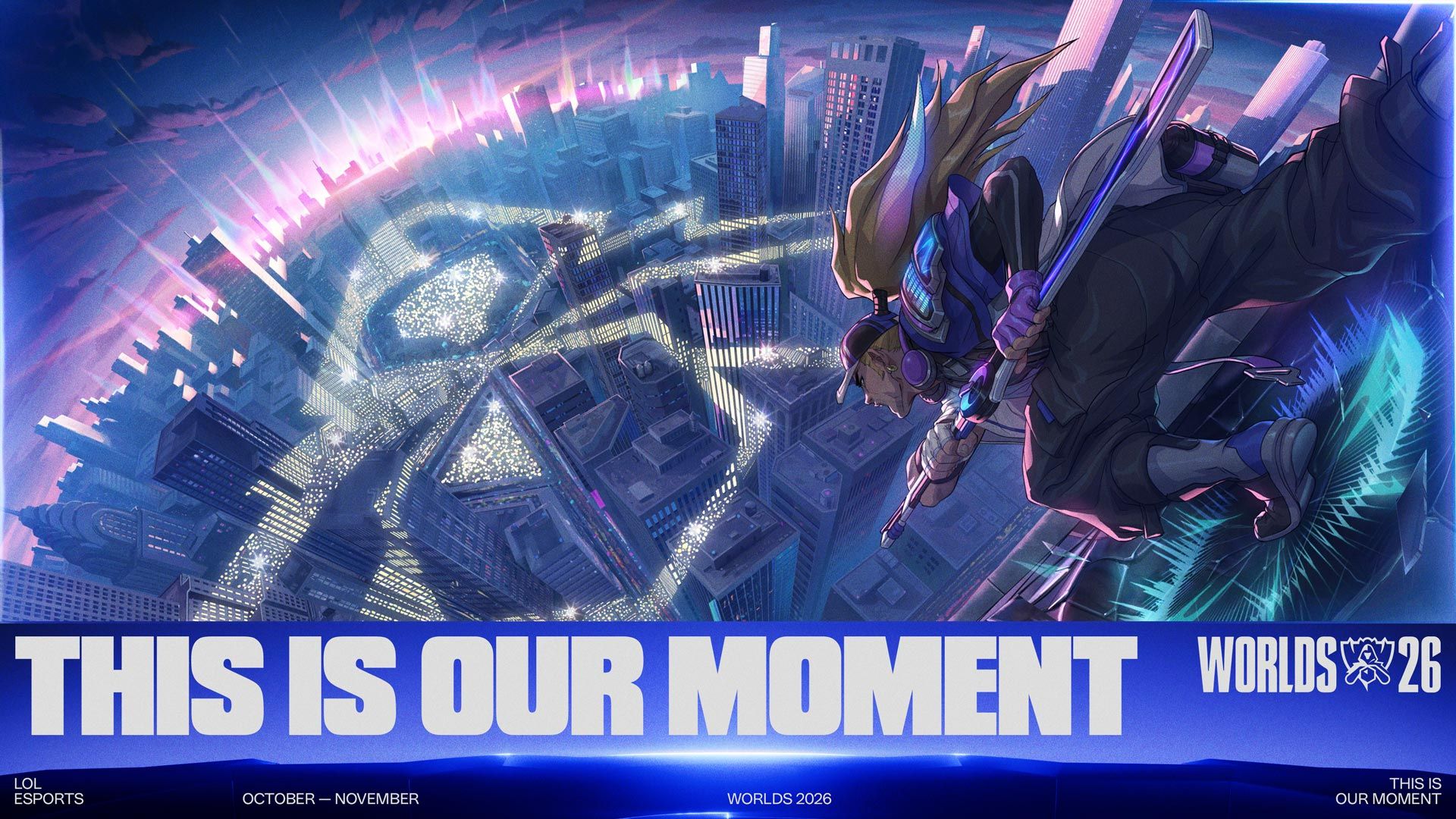 Official Worlds 2026 artwork and Worlds 26 logo — This Is Our Moment